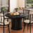 43.3"-59" Round Extendable Dining Table for 4-6, Oval Kitchen Dining Table with Storage, Pedestal Dining Table-819961057