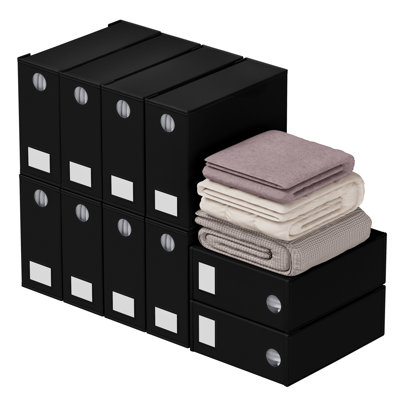 Ensemble de 10 organisateurs de draps et rangement, organisateur de draps pliable avec fenêtre XL pour placard à linge, porte-ensemble de draps pour grand et très grand lit, contenant de rangement pour literie