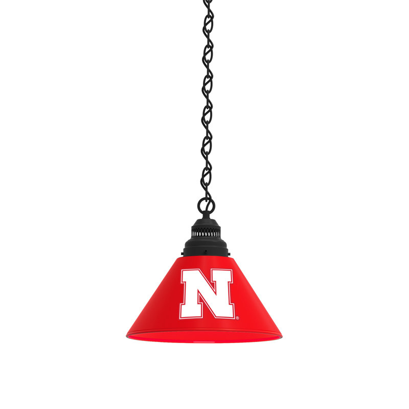 1 - Light Single Pendant, Black, Nebraska Cornhuskers