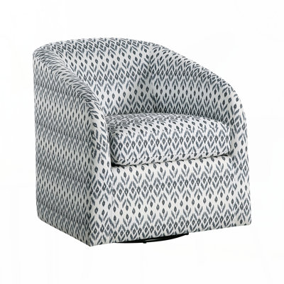 Modern Living Room Furniture 1pc Beautiful Swivel Chair Cushion Seat Fully Upholstered Solid Wood Frame Metal Base