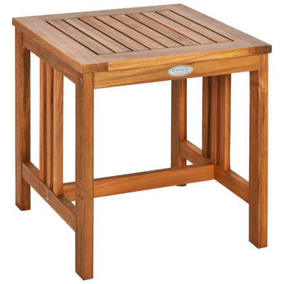 3 Pieces Acacia Wood Rocking Bistro Set w/ Coffee Table and Cushions for Lawn