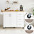White Rolling Kitchen Island With Storage Cabinet And Drop Leaf Countertop For Efficient Space Table 2 Brake Wheels Space,-905711697
