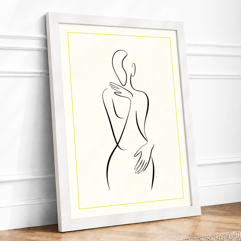 Contoured Figure Study Minimalist - Print, A4 - 29.7 x 21.0 cm, White