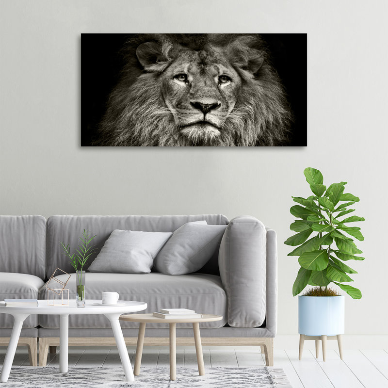 Lion - No Frame Print on Glass, Glass, 70cm H x 100cm W x 4cm D