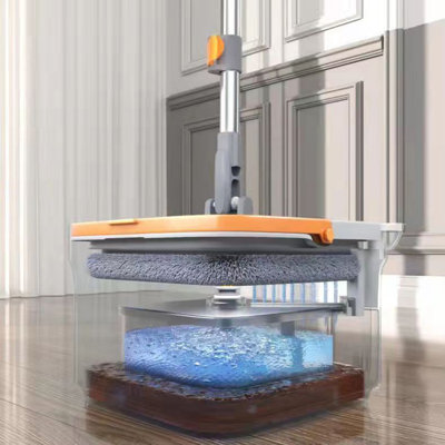 Spin Mop with Bucket 360 Degree Rotatable Self Wash Square Mop Clean/Dirty Water Separation System