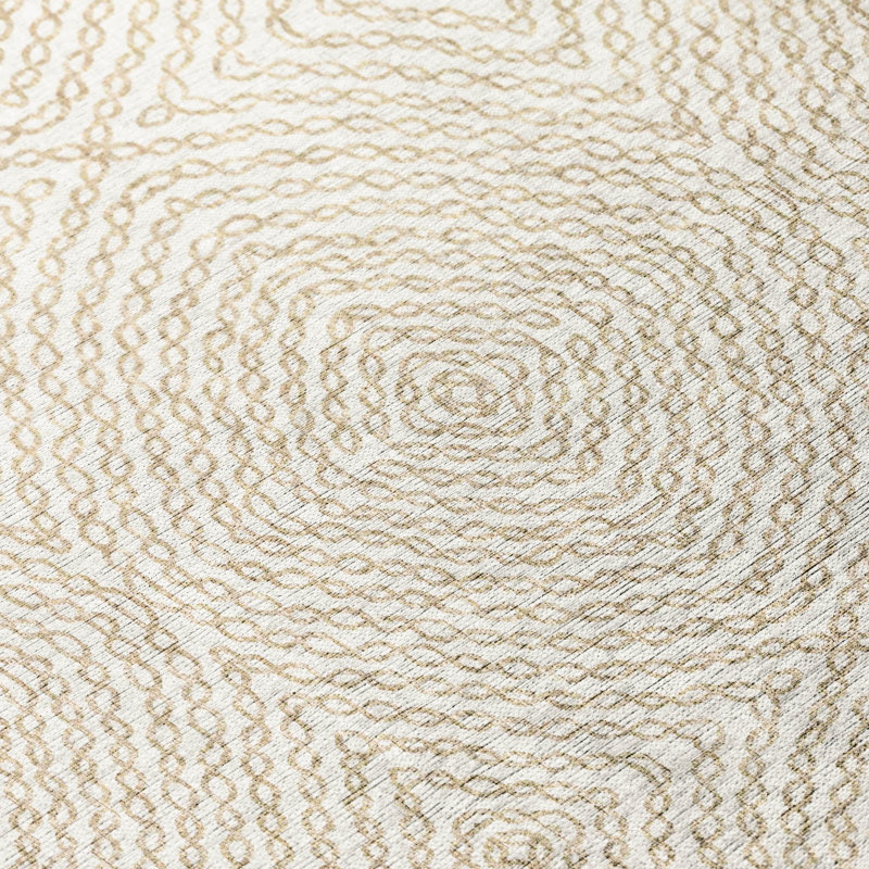 Araoluwa Chenille Washable Oriental Rug, Round 8'