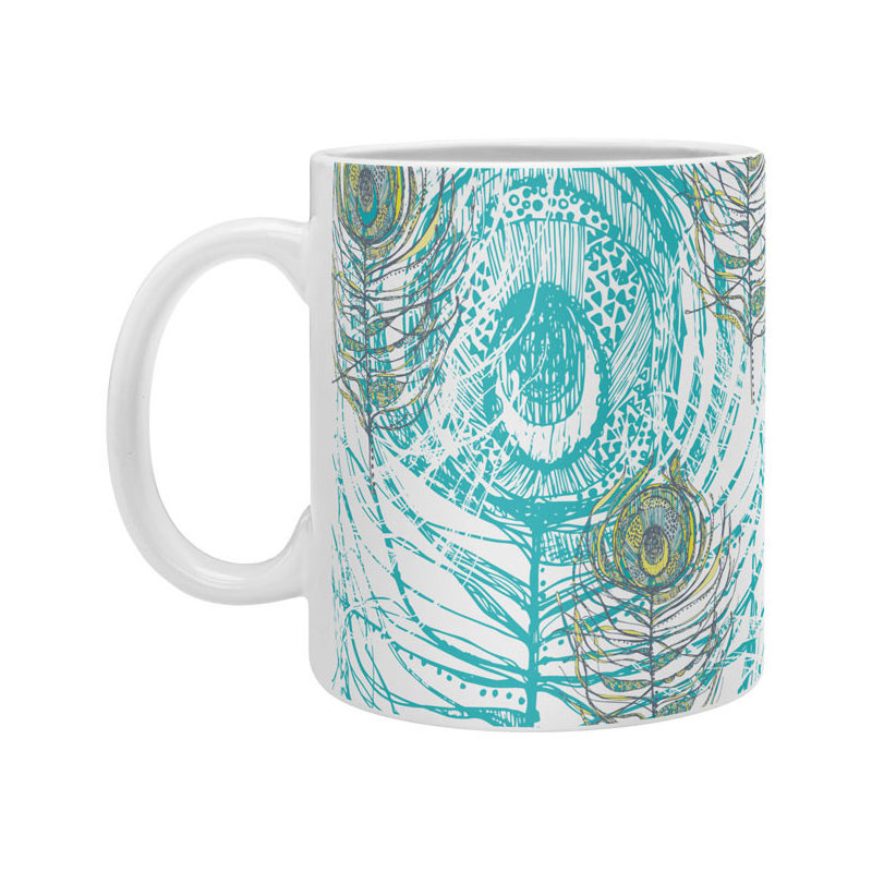 Grande tasse à café peacock plumes