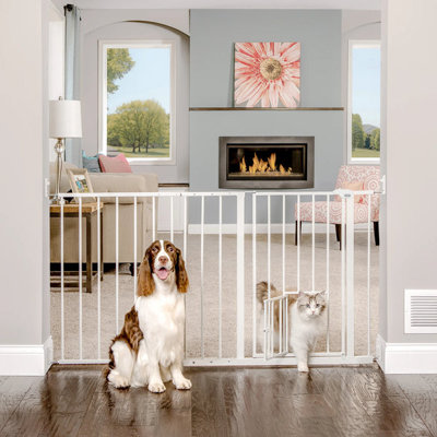 Metal Pressure Mounted Pet Gate With Door