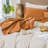 MooMee Flat Sheet 100% Washed Cotton Linen Like Textured Breathable Lightweight-107894593-107894589