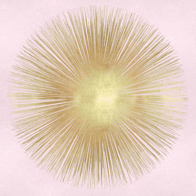 " Sunburst Gold On Pink Blush I " Painting Print