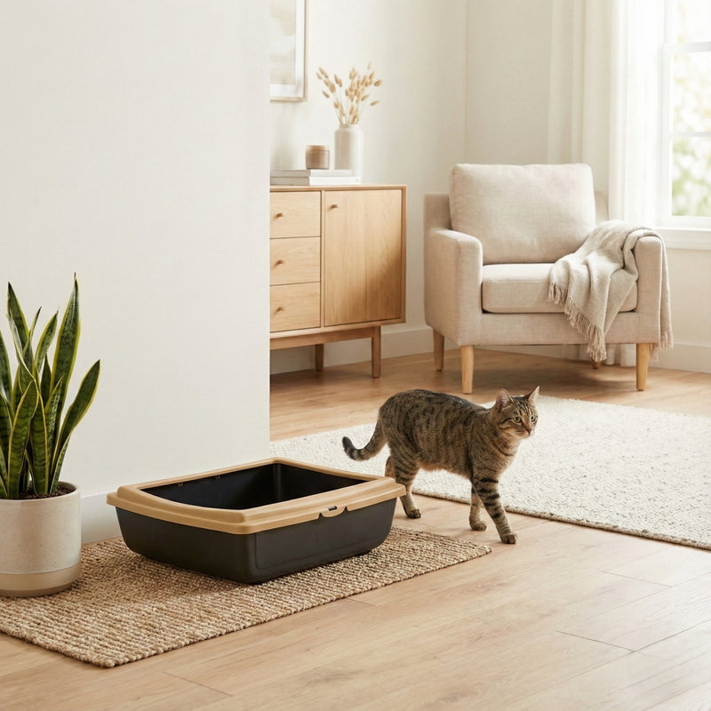 Plastic Litter Box, Mustard