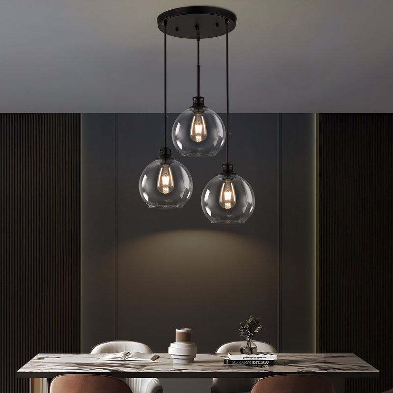 Luminaire suspendu 3 lumières Concow, Transparent