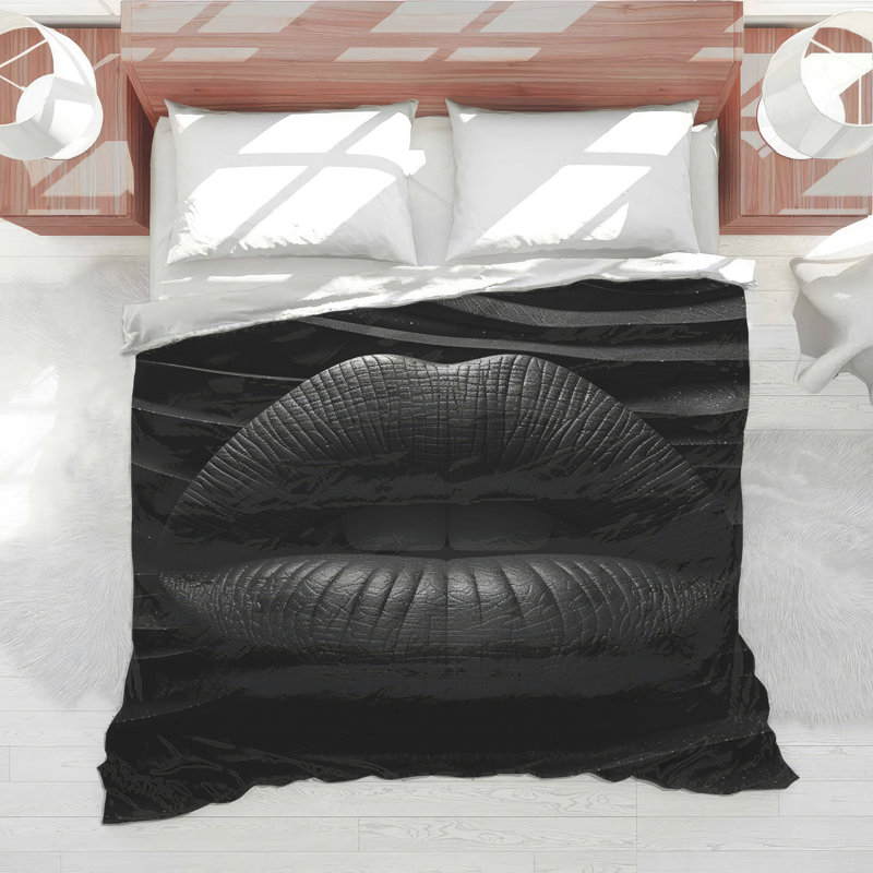 Lips Bedding Abstract Comforter Modern, Twin