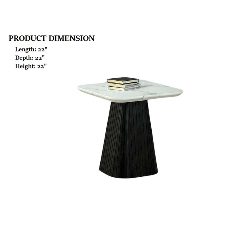 Ensemble de table 3 pièces de style contemporain avec faux marbre et bords incurvés doux pour le salon principal