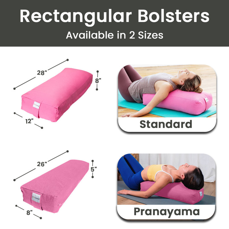 Traversin en coton, Rose, 28 po x 12 po x 8 po