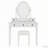 Vanity Desk with Adjustable Angle Mirror and Cushioned Stool Set, Velvet Fabric Lining 5 Drawers-231637693