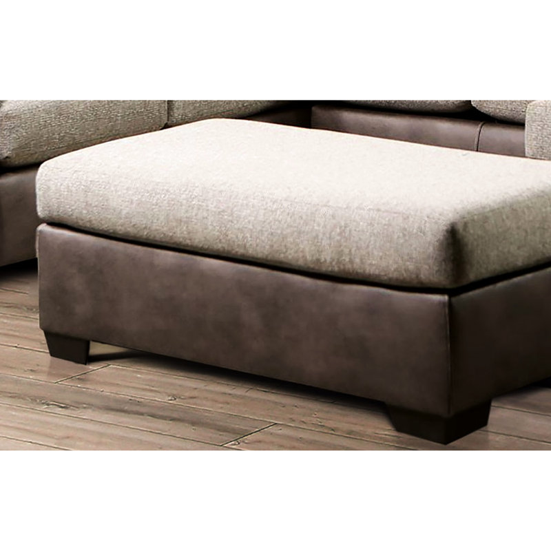 Revêtement contemporain brun et bicolore, pieds fuselés en plastique, assise en microfibre, matériaux de style haut de 17 pouces, l 38 po x H 17 po