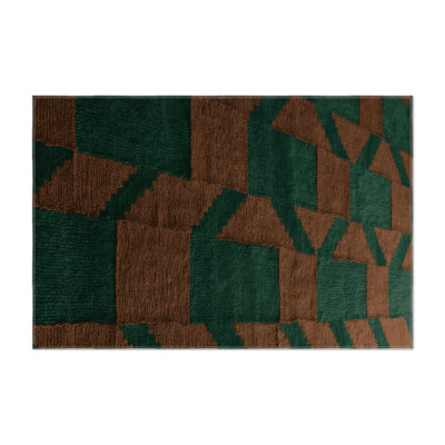 Tapis d'intérieur et d'extérieur à carreaux vert
