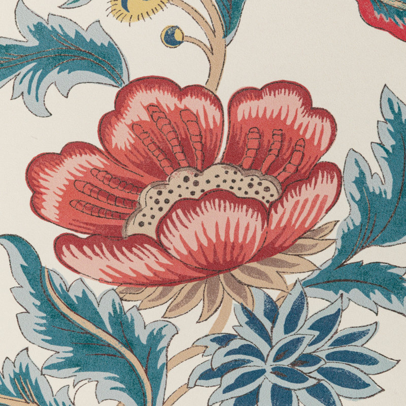 Louverne Veronique 33' L x 32" W Wallpaper Roll, Blue