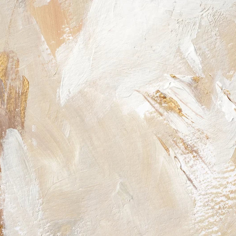 Murale abstraite beige et or, L 108 po x l 96 po