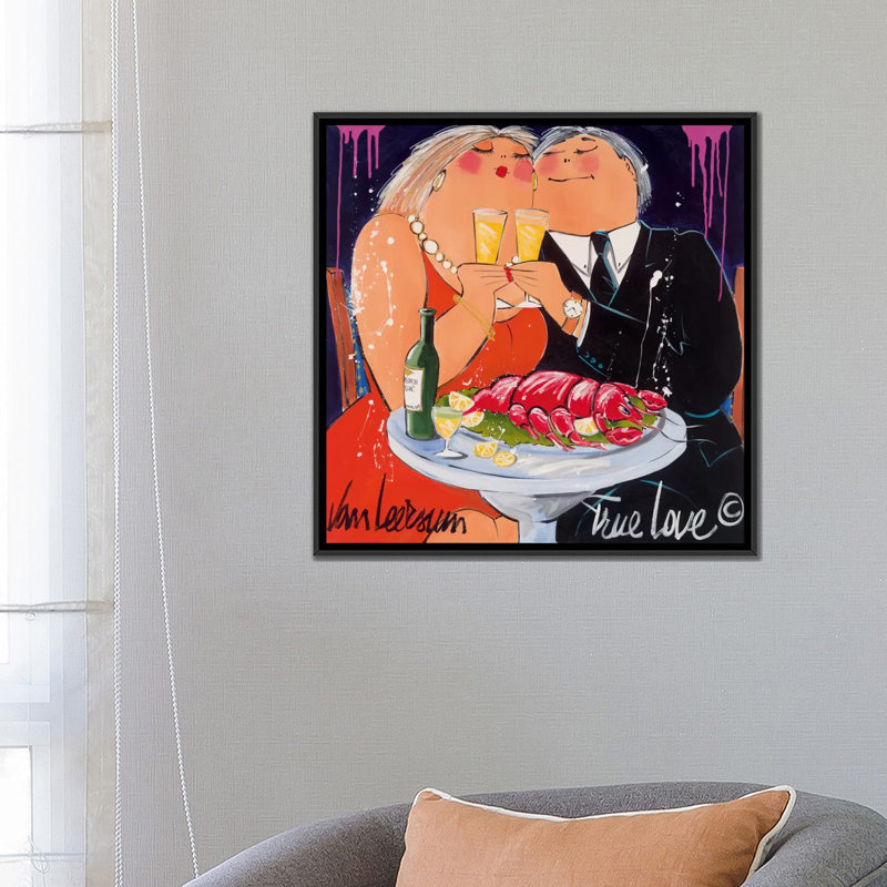 «True Love» par El van Leersum, impression sur toile tendue, H 18 po x l 18 po x P 1,5 po, Toile avec cadre noir