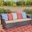 Chaise de patio 3 places avec structure en fer, poids de 48,89 lb, accoudoirs courbés avec accoudoirs incurvés de fabrication solide en fer et en acier Profondeur du colis