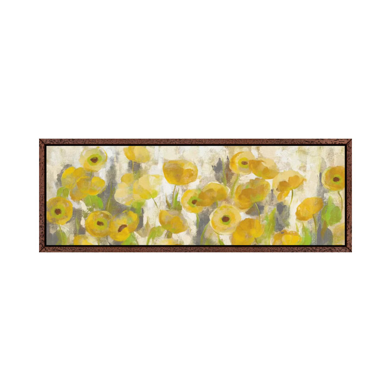 Floating Yellow Flowers I by Silvia Vassileva - Floater Frame Panoramic Gallery-Wrapped Canvas Giclée on Canvas