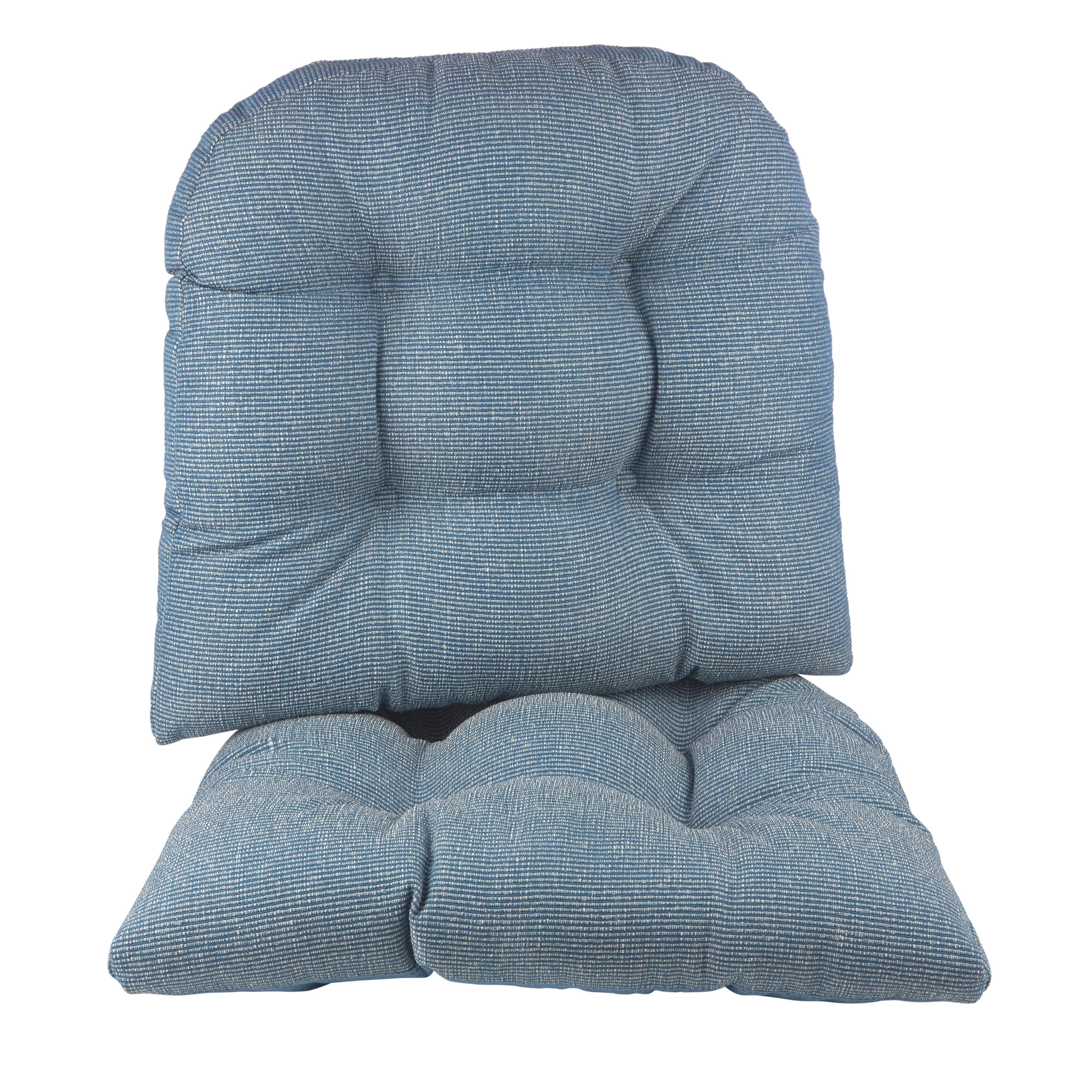 Gripper 15 x 16 Non-Slip Twill Tufted Chair Cushions Set of 4 - Wedge Blue
