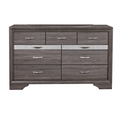 Commode double 9 tiroirs en bois massif l 62 po