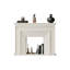Foyer autoportant en bois massif beige