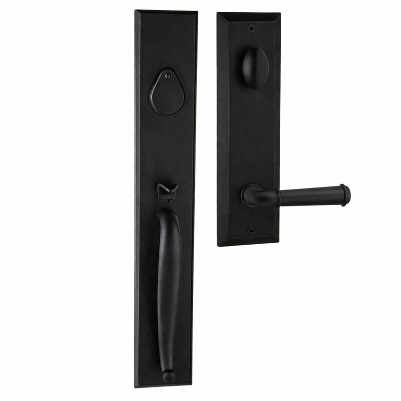 Ensemble de poignées factices Charleston Bravura 980G-840 avec levier St. Charles en noir mat - R, Matte Black, Oui