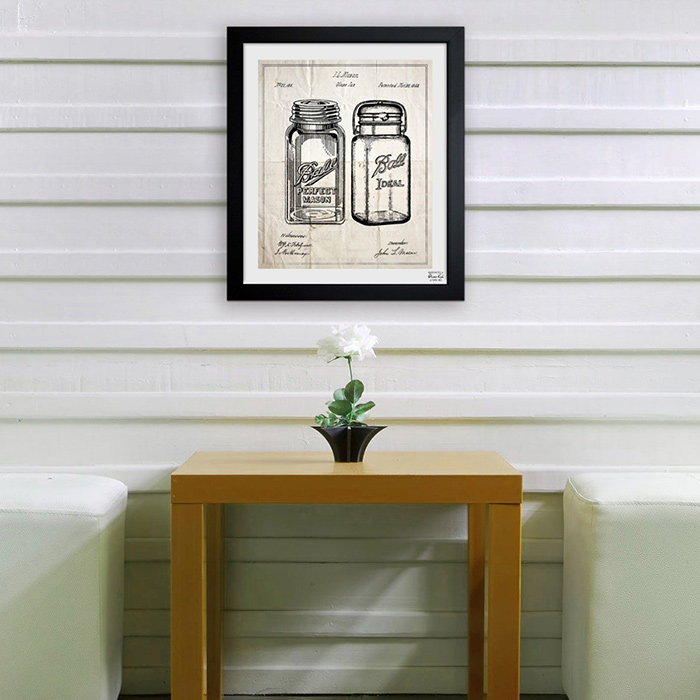Mason Jar 1853 par Oliver Gal - peinture encadrée, H 18 po x l 15 po