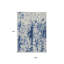 Tapis extérieur lavable abstrait bleu marine et ivoire 9 pi x 12 pi