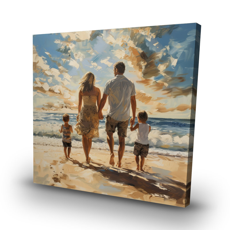 Family walk - 32"x32" art on canvas