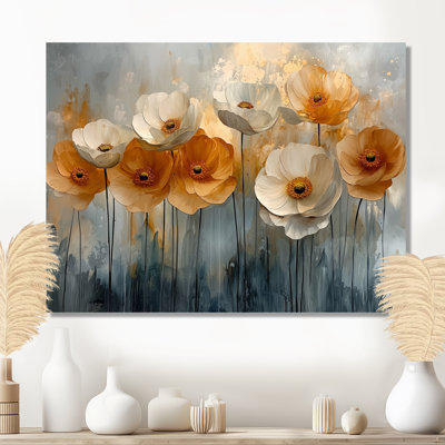 Golden Glow Of Ranunculus Flowers Field I - Ranunculus Wall Art