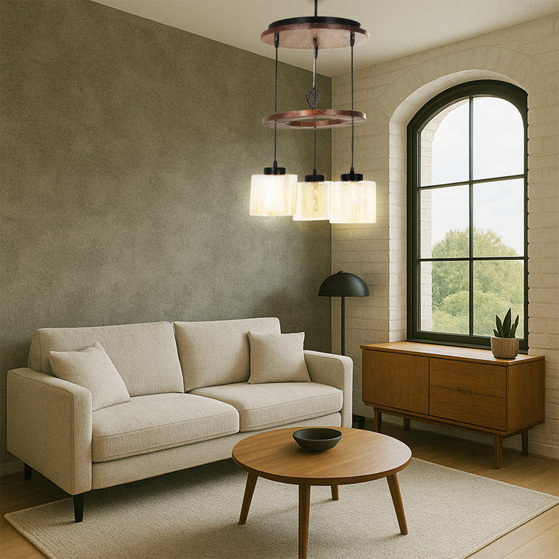 Luminaire suspendu en bois