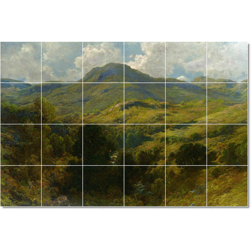 Carrelage mural décoratif en céramique 72 po x 48 po 12 po x 12 po, Gustave Dore paysage W22314
