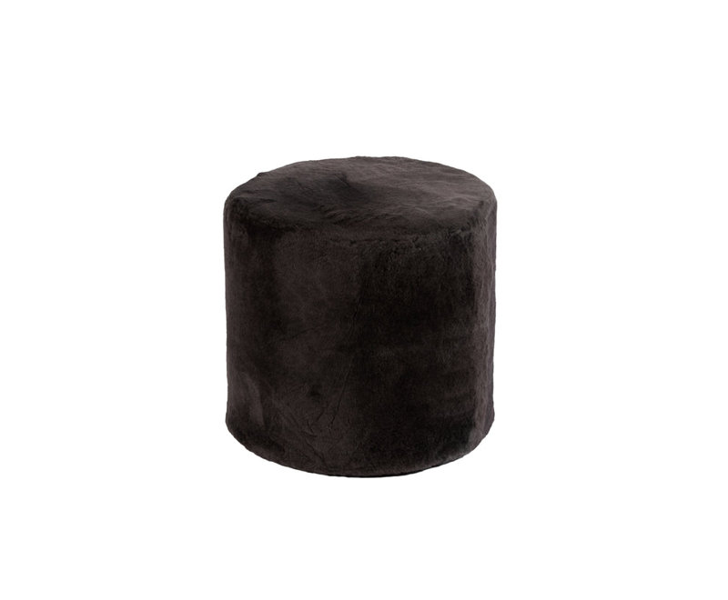  Furniture Tall Ottoman Shearling Round Steel, Steel