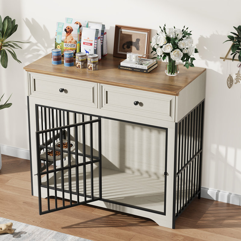 Meuble de rangement robuste pour chien de 42 po à 42 po pour petits, moyens et grands chiens, L 42 po x P 23,7 po x H 40,1 po