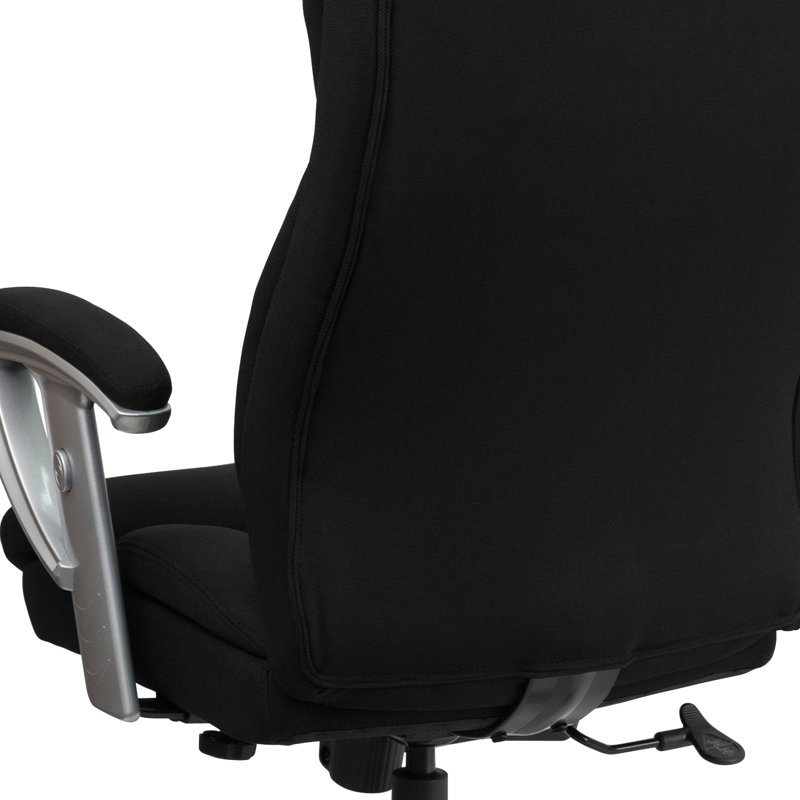 Oliverson Big & Tall LeatherSoft Swivel Executive Office Chair with Full Headrest, Fabric, Silver