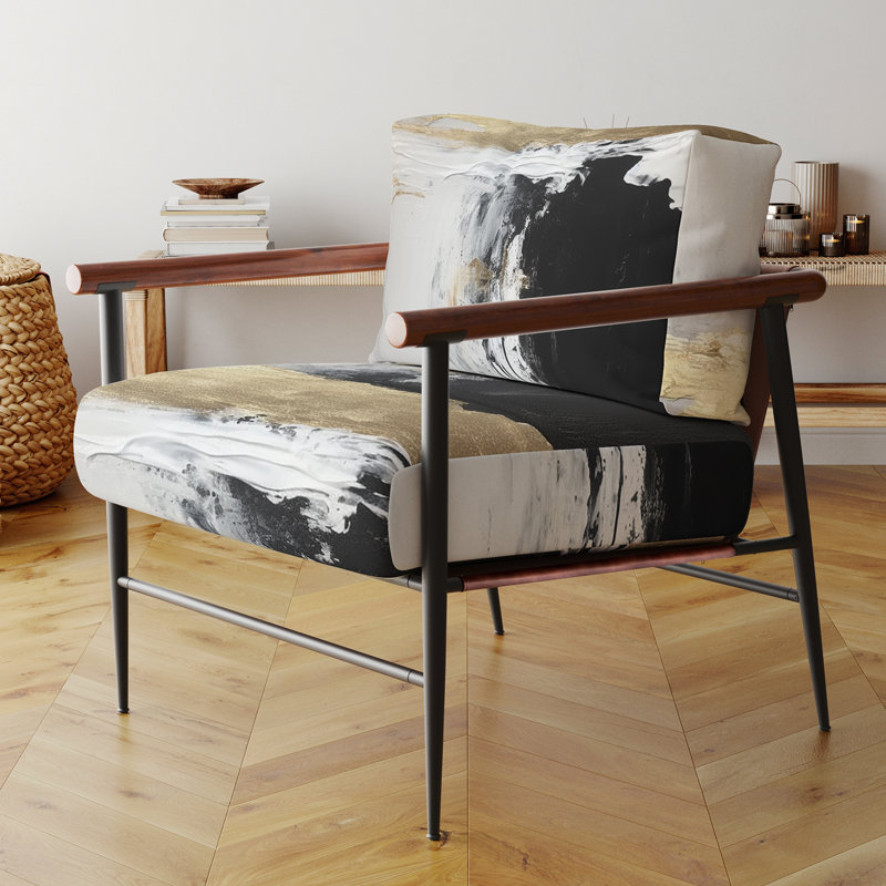 Fauteuil d'appoint rembourré horizontal, Noir