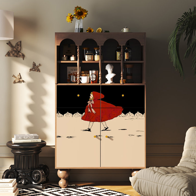 Multifunctional wooden accent cabinet