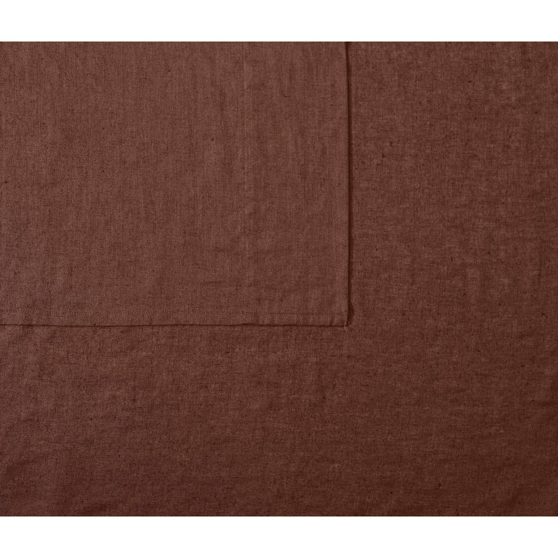 Ensemble de draps en lin Nena Aybar, Ensemble de draps pour grand lit avec 2 taies d'or, Brun