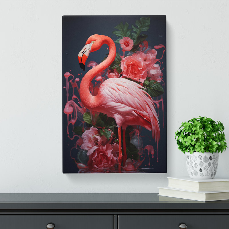 Flamingo Neo-Plasticism No.2 - No Frame Print, 50cm H x 35cm W x 3cm D