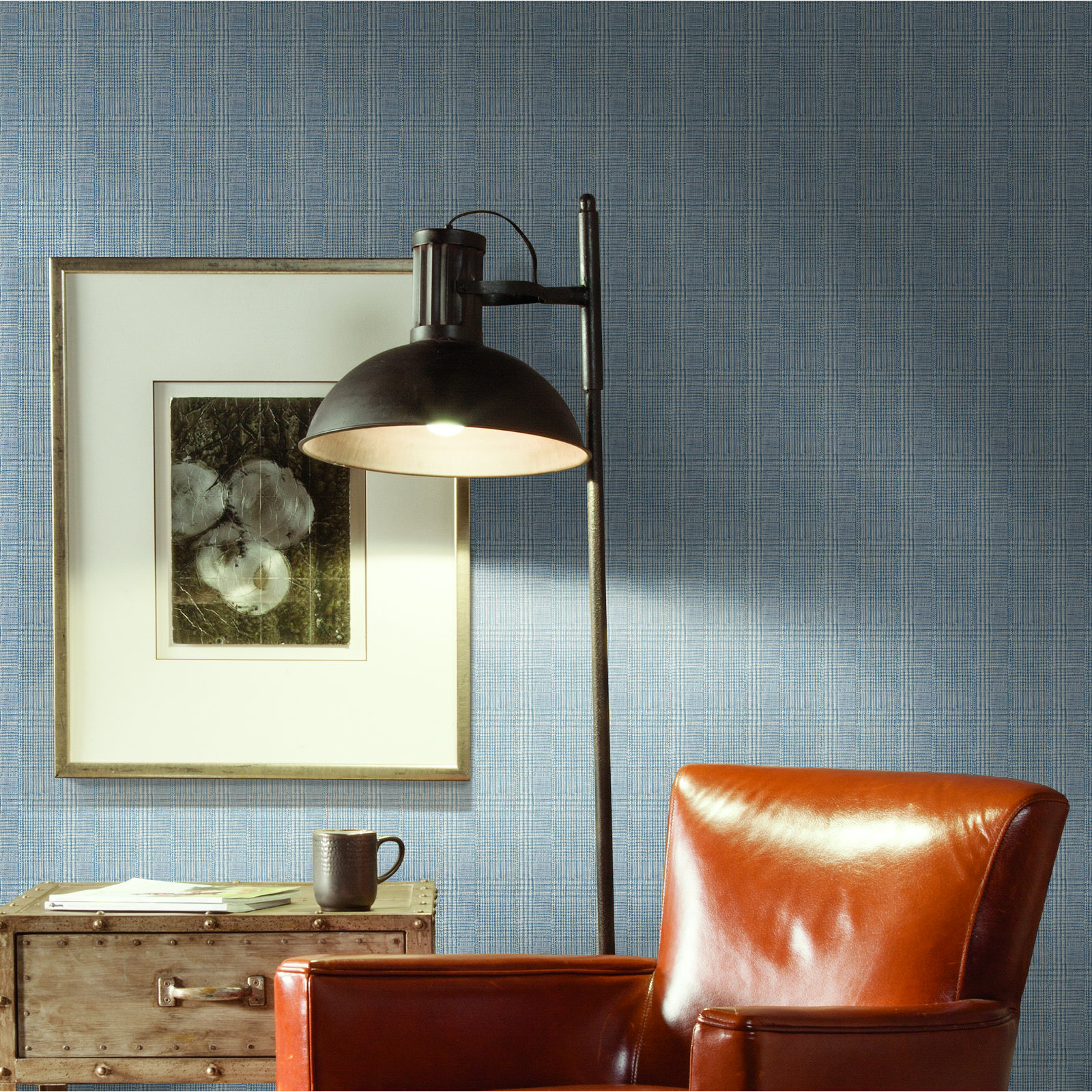 Plaid Wallpaper, Blue