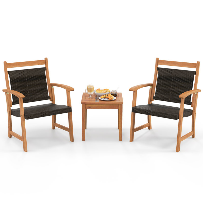 Longtan Acacia 2 - Person Patio Conversation Set