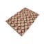 Tapis géométrique beige / rouge en laine fabriqué à la main 4 pi 3 po x 6 pi 1 po Madee