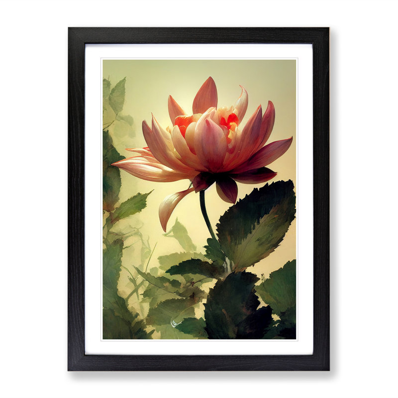 XV1022-2626X Lush Flower - Single Picture Frame Print, 34cm H x 25cm W x 2cm D, Black