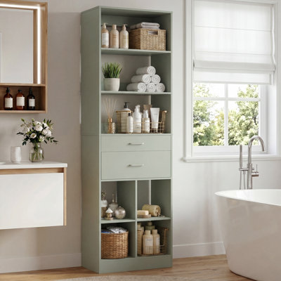 79.7" H Bathroom Storage Cabinet with Drawers & Shelves