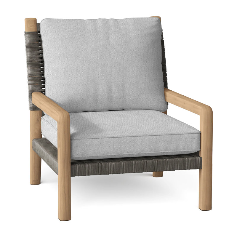 Hudson Outdoor Lounge Chair, Hudson Charcoal Lace, Linen Shale